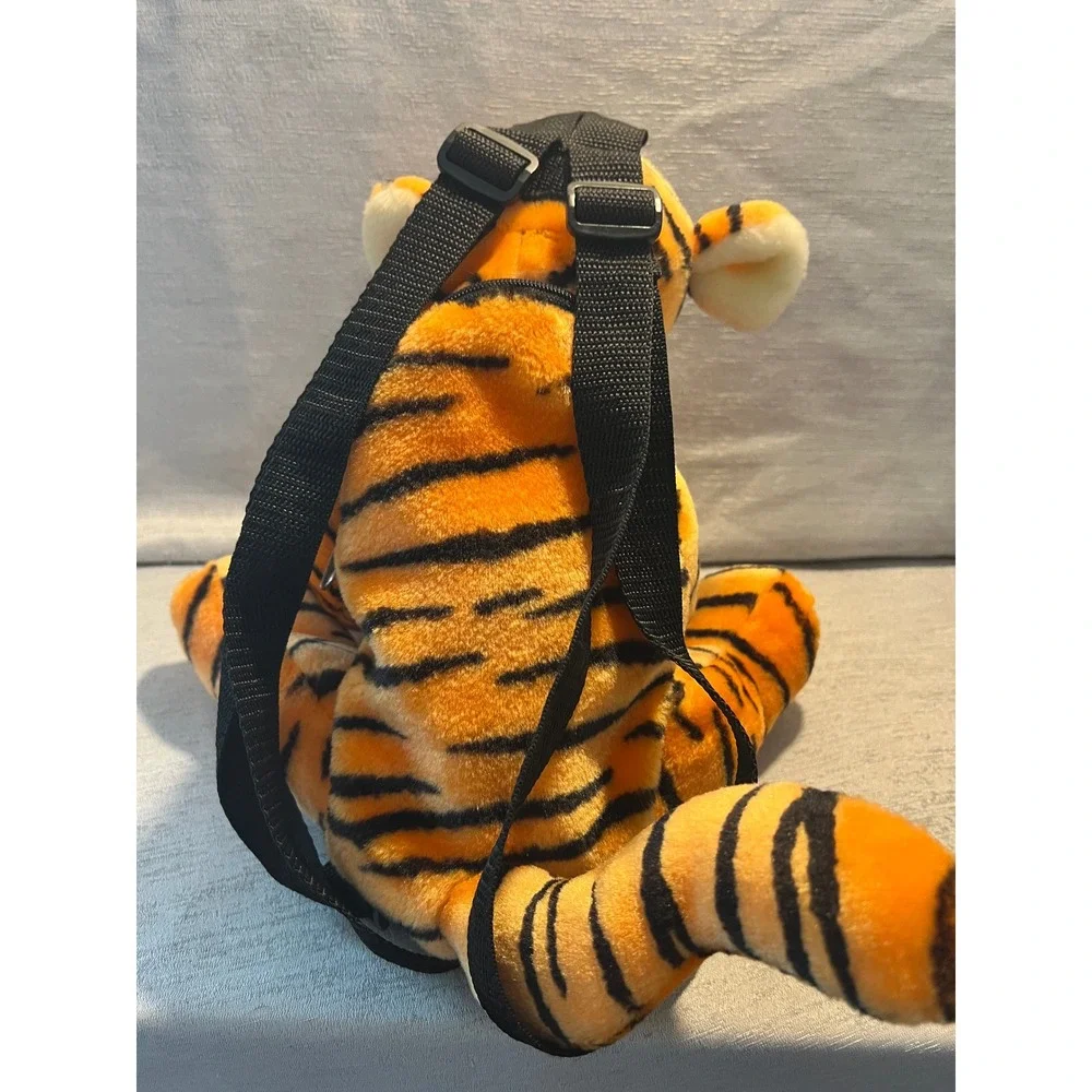 Disney Winnie the Pooh Tigger Plush Backpack Orange Black Striped Character Bag